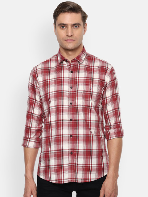 

Louis Philippe Sport Men Maroon & White Slim Fit Checked Casual Shirt