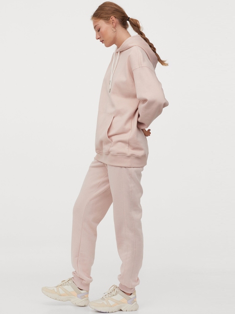 

H&M Women Pink Solid Cotton-Blend Hoodie
