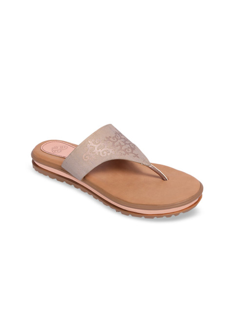 

Sole To Soul Women Peach-Coloured Solid Comfort Sandals