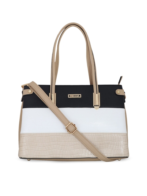 

ESBEDA Beige & White Colourblocked Shoulder Bag