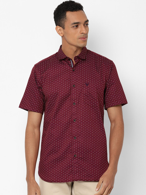 

Allen Solly Men Maroon Slim Fit Printed Casual Shirt