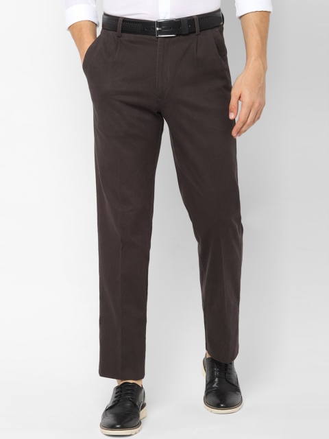 

Allen Solly Men Brown Regular Fit Solid Regular Trousers