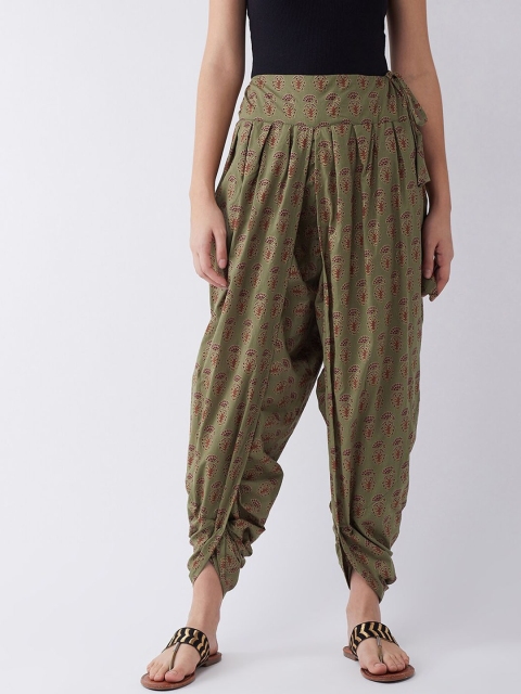 

InWeave Women Green & Red Printed Dhoti Pant