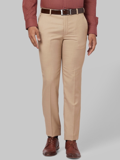 

Park Avenue Men Beige Skinny Fit Solid Formal Trousers