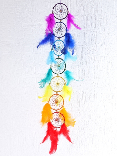 

Rooh Multicoloured Handmade Rainbow Drops Dream Catcher, Multi