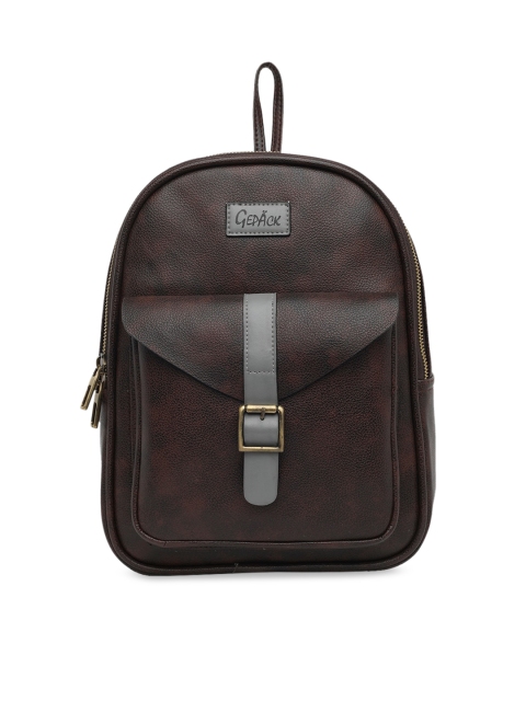 

GEPACK by BagsRUs Women Brown Solid Backpack