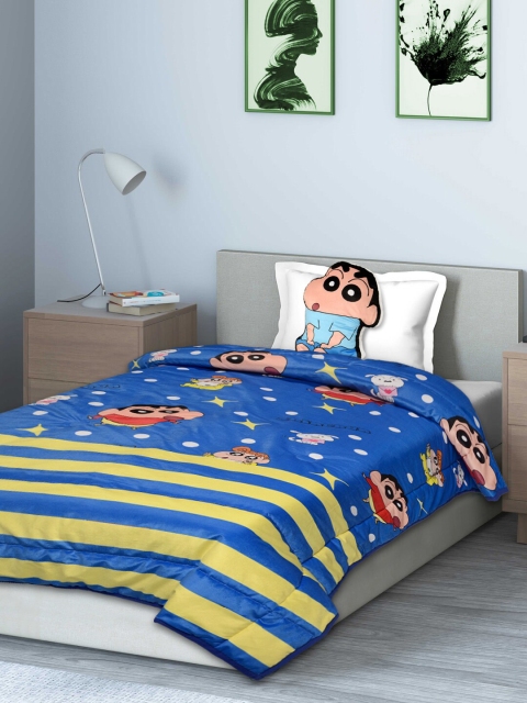

Saral Home Navy Blue Cartoon Characters Mild Winter 210 GSM Single Bed Quilt