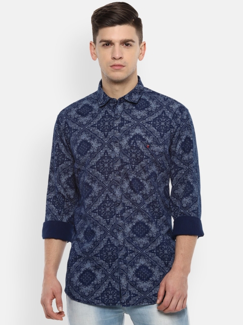 

Louis Philippe Jeans Men Navy Blue Slim Fit Printed Casual Shirt