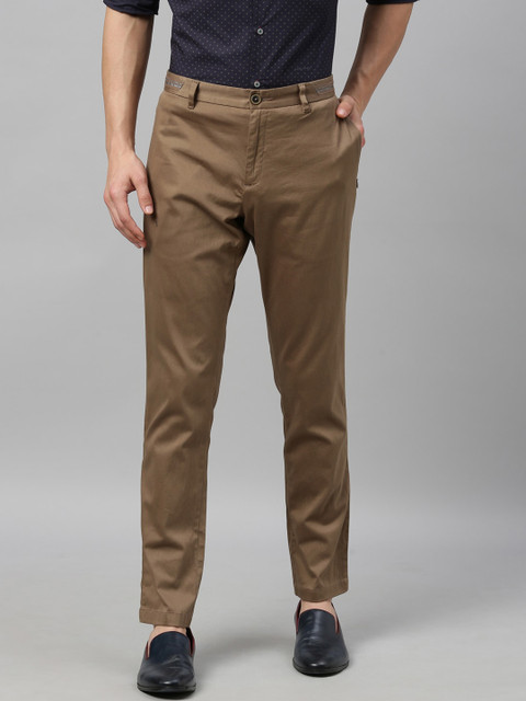 

RARE RABBIT Men Khaki Slim Fit Solid Chinos