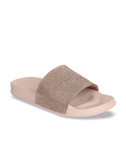 

SCENTRA Women Beige Embellished Sliders