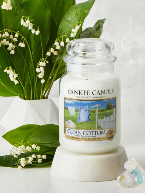 

YANKEE CANDLE White Classic Large Jar Clean Cotton Scented Candle