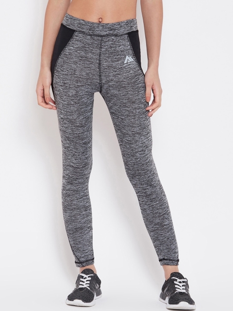 

AGIL ATHLETICA Women Grey Melange Solid Rapid Dry SuperCool Tights