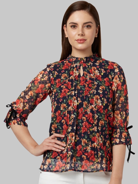 

Park Avenue Women Blue Floral Printed Top