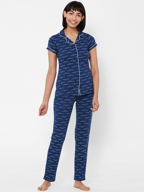 

Sweet Dreams Women Blue Printed Night suit