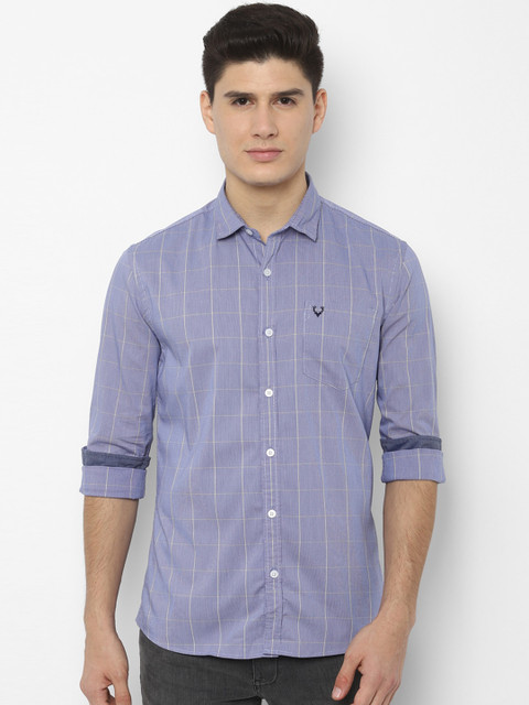 

Solly Jeans Co. Men Blue Slim Fit Checked Casual Shirt