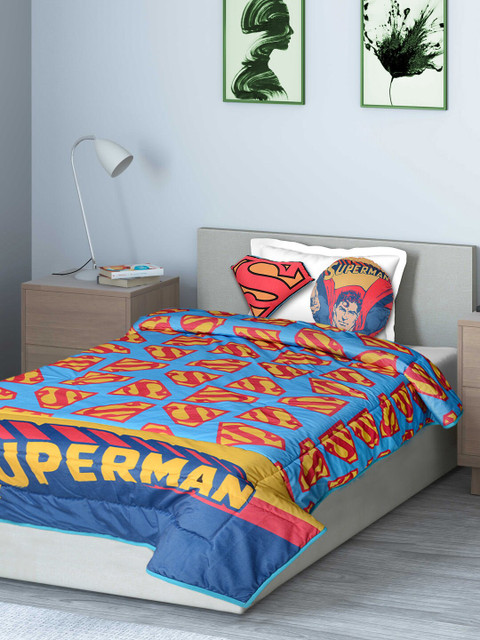

Saral Home Blue & Red Cartoon Characters Mild Winter 180 GSM Single Bed Quilt