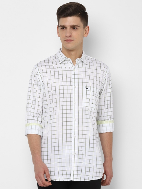 

Allen Solly Men White & Green Slim Fit Checked Casual Shirt