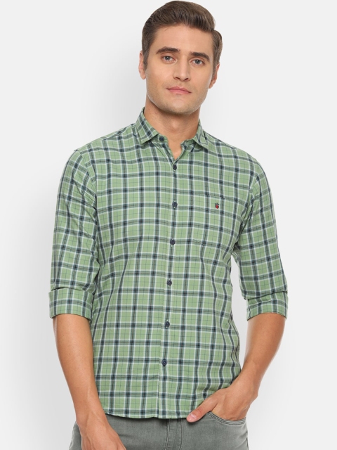 

Louis Philippe Sport Men Green & Black Slim Fit Checked Casual Shirt