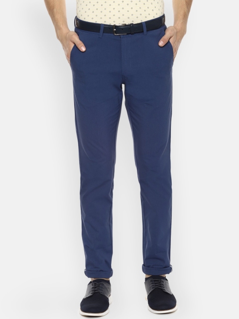 

Van Heusen Sport Men Navy Blue Slim Fit Solid Regular Trousers