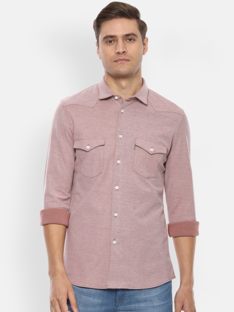 

Louis Philippe Jeans Men Beige & Red Slim Fit Printed Casual Shirt