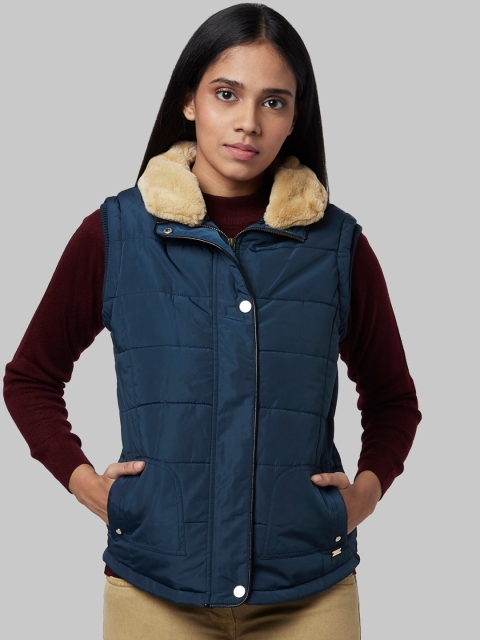 

Park Avenue Woman Women Blue Solid Padded Jacket