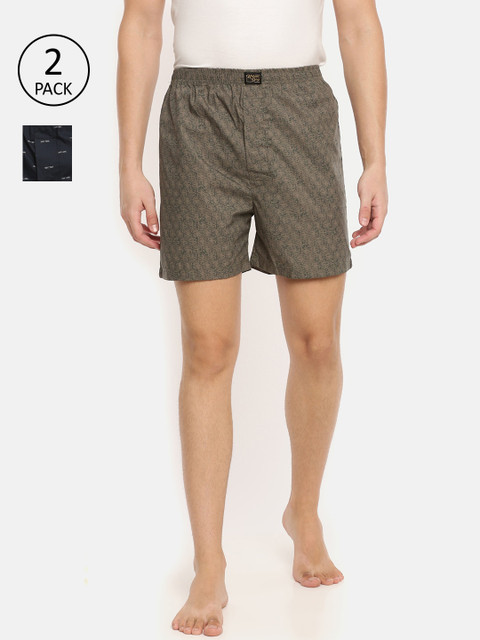 

Urban Dog Men Pack of 2 Printed Boxers UDBX244_UDBX245-M, Navy blue