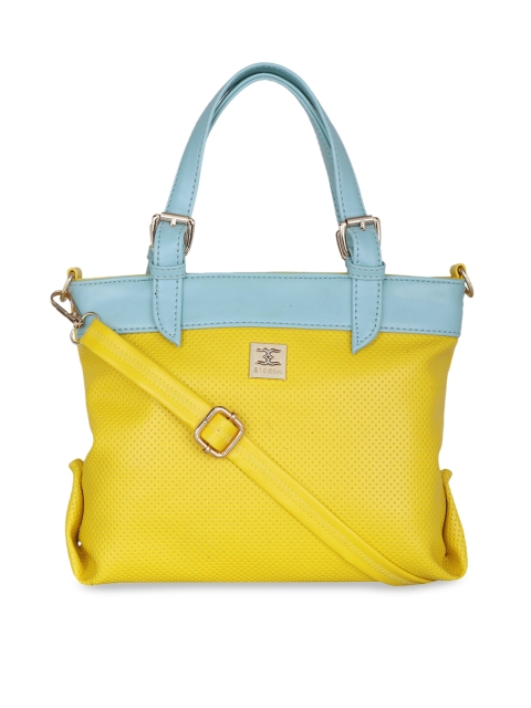 

ESBEDA Yellow & Blue Colourblocked Handheld Bag