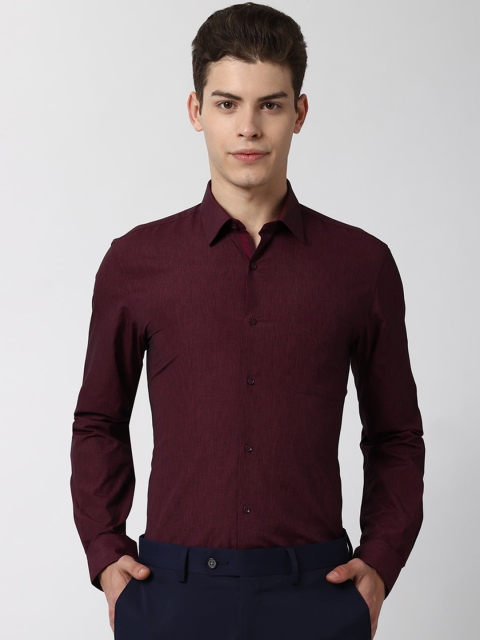 

Peter England Men Maroon Slim Fit Self Design Formal Shirt