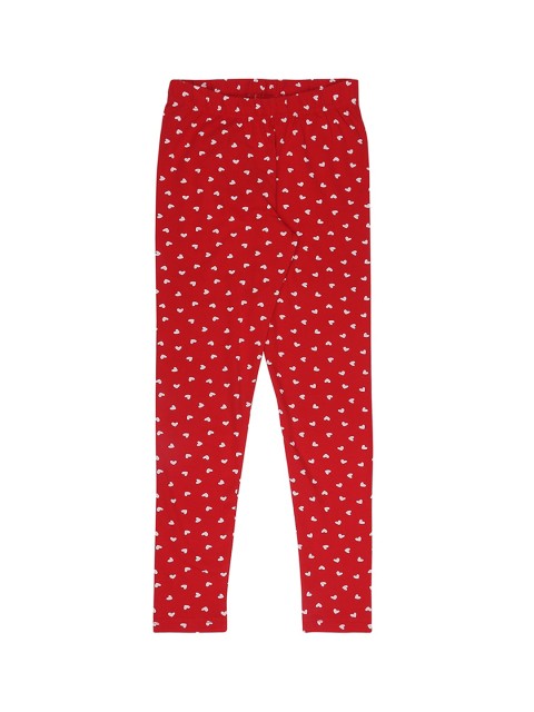 

Pantaloons Junior Girls Red & White Printed Ankle-Length Leggings
