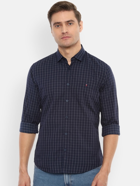 

Louis Philippe Sport Men Navy Blue & Grey Slim Fit Checked Casual Shirt