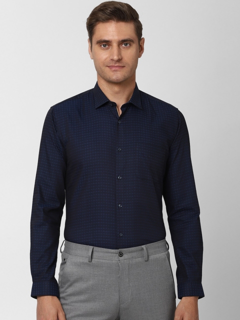 

Peter England Men Navy Blue Regular Fit Self Design Formal Shirt