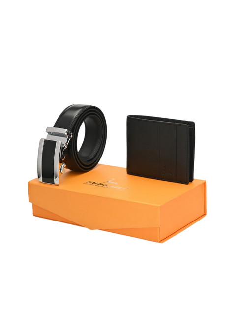 

Pacific Gold Men Black Genuine Leather Accessory Gift Set