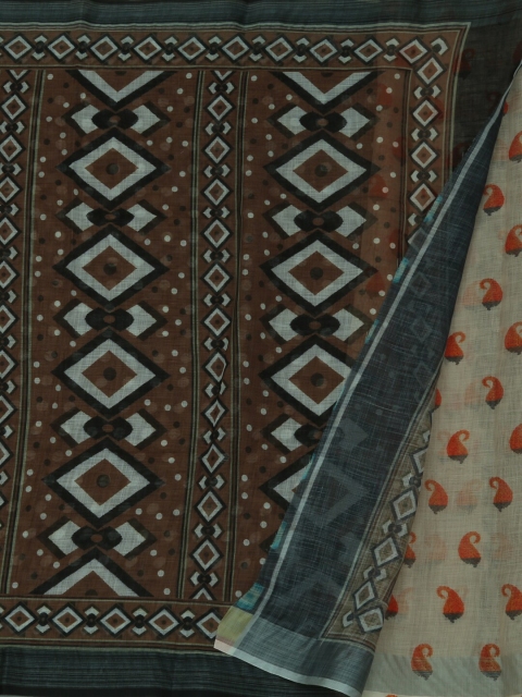 

Pothys Brown Woven Design Linen Blend Saree
