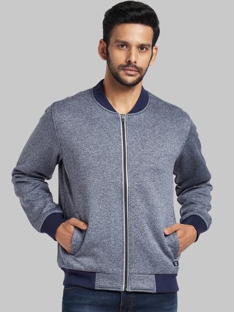 

Parx Men Blue Solid Bomber Jacket
