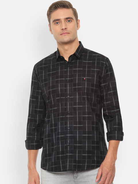 

Louis Philippe Jeans Men Black Slim Fit Printed Casual Shirt