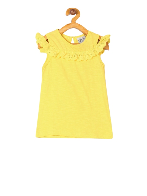 Cherokee Girls Yellow Solid Top