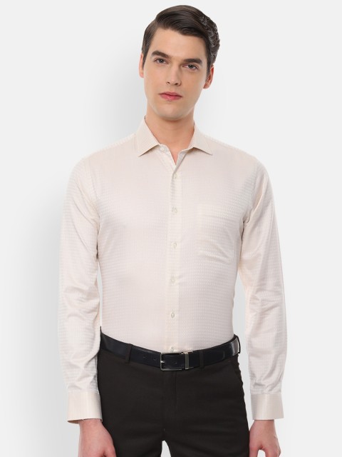 

Van Heusen Men Beige Slim Fit Self Design Formal Shirt