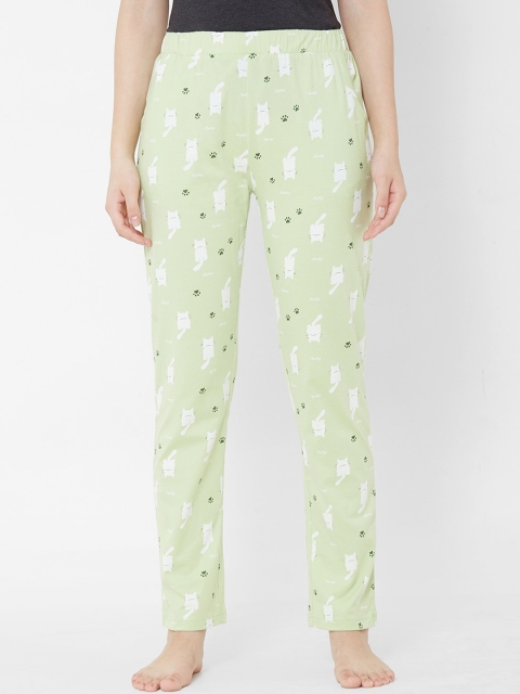 

Sweet Dreams Women Green Printed Lounge Pants