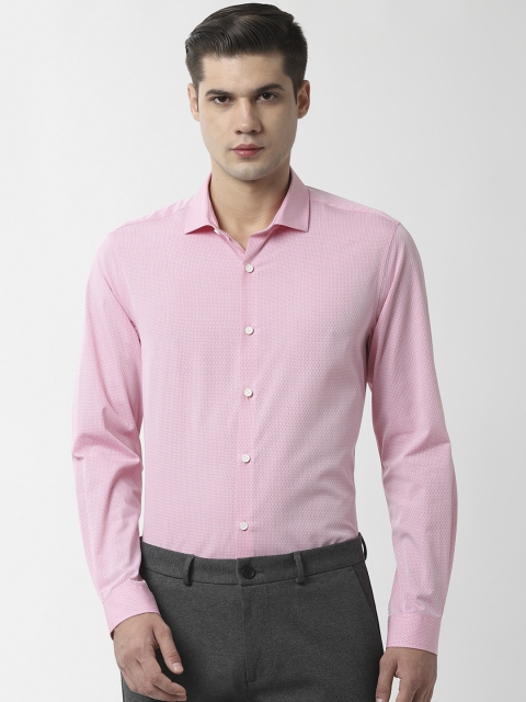 

Peter England Men Pink Slim Fit Printed Formal Shirt