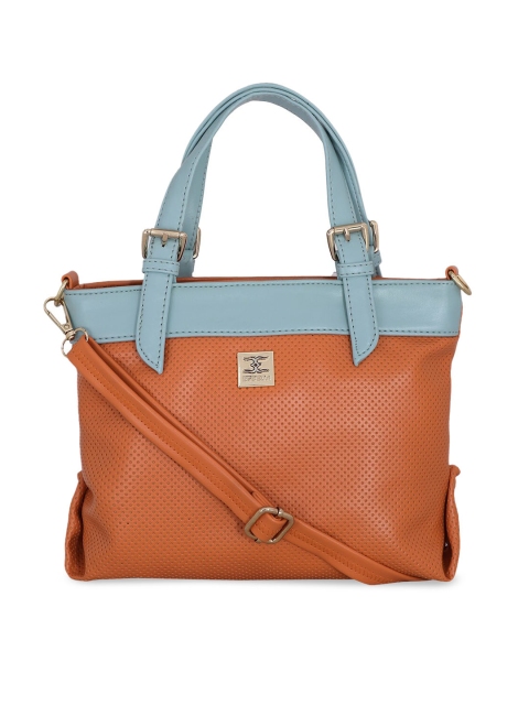 

ESBEDA Orange & Blue Colourblocked Handheld Bag