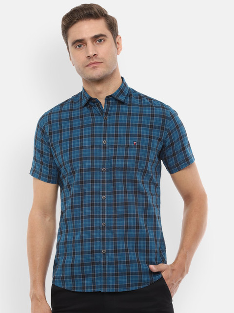 

Louis Philippe Sport Men Blue Slim Fit Checked Casual Shirt