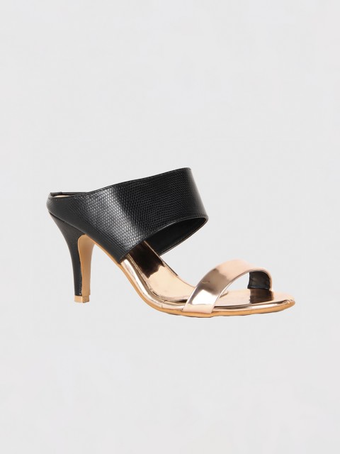

Kraft Cellar Women Rose Gold & Black Colourblocked Sandals