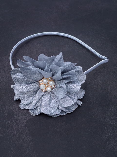 

Golden Peacock Grey Flower Pattern Hairband