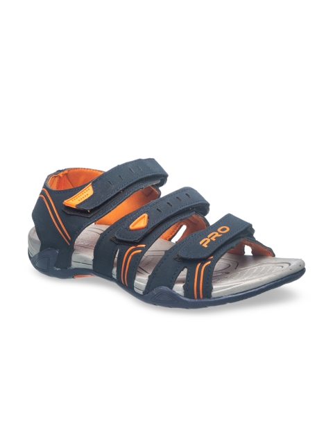 

Khadims Men Navy Blue & Orange Sports Sandals