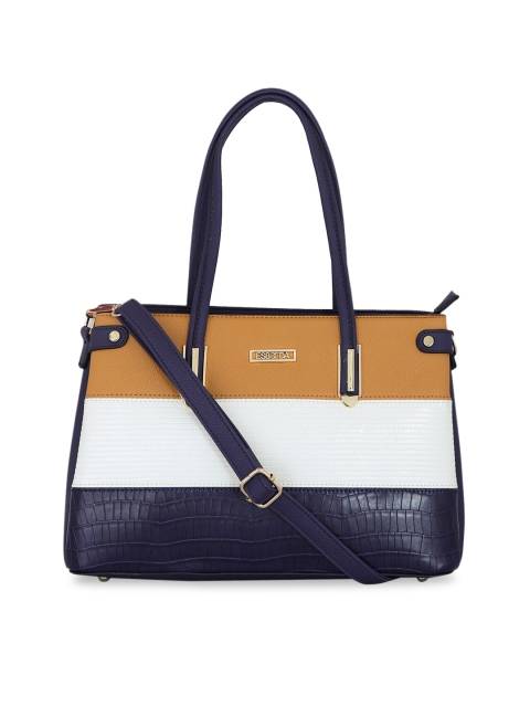 

ESBEDA Navy Blue & White Colourblocked Shoulder Bag