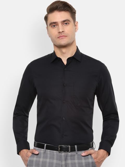 

Louis Philippe Men Black Slim Fit Self Design Formal Shirt