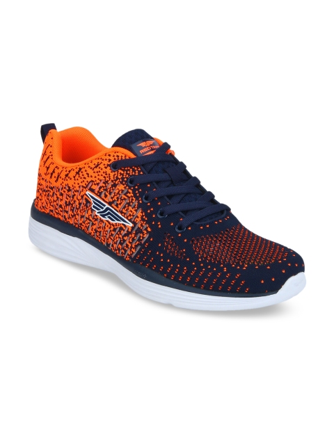

Red Tape Men Navy & Orange Woven Design Walking Shoes, Navy blue
