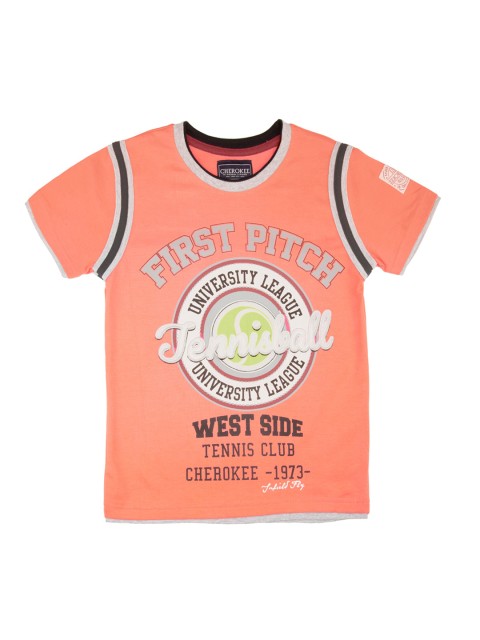 

Cherokee Boys Coral Printed Round Neck T-shirt