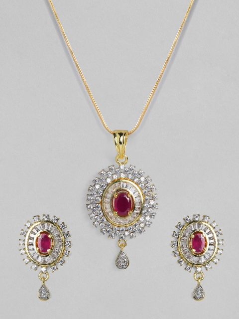 

Rubans Women Gold-Plated & Zirconia Stone Studded Jewellery Set