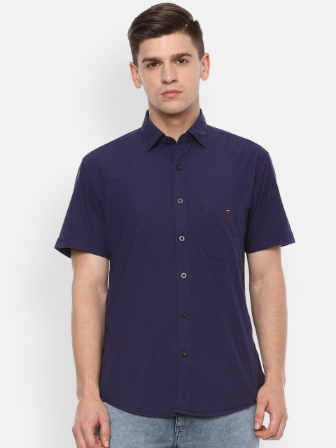 

Louis Philippe Sport Men Navy Blue Slim Fit Solid Casual Shirt